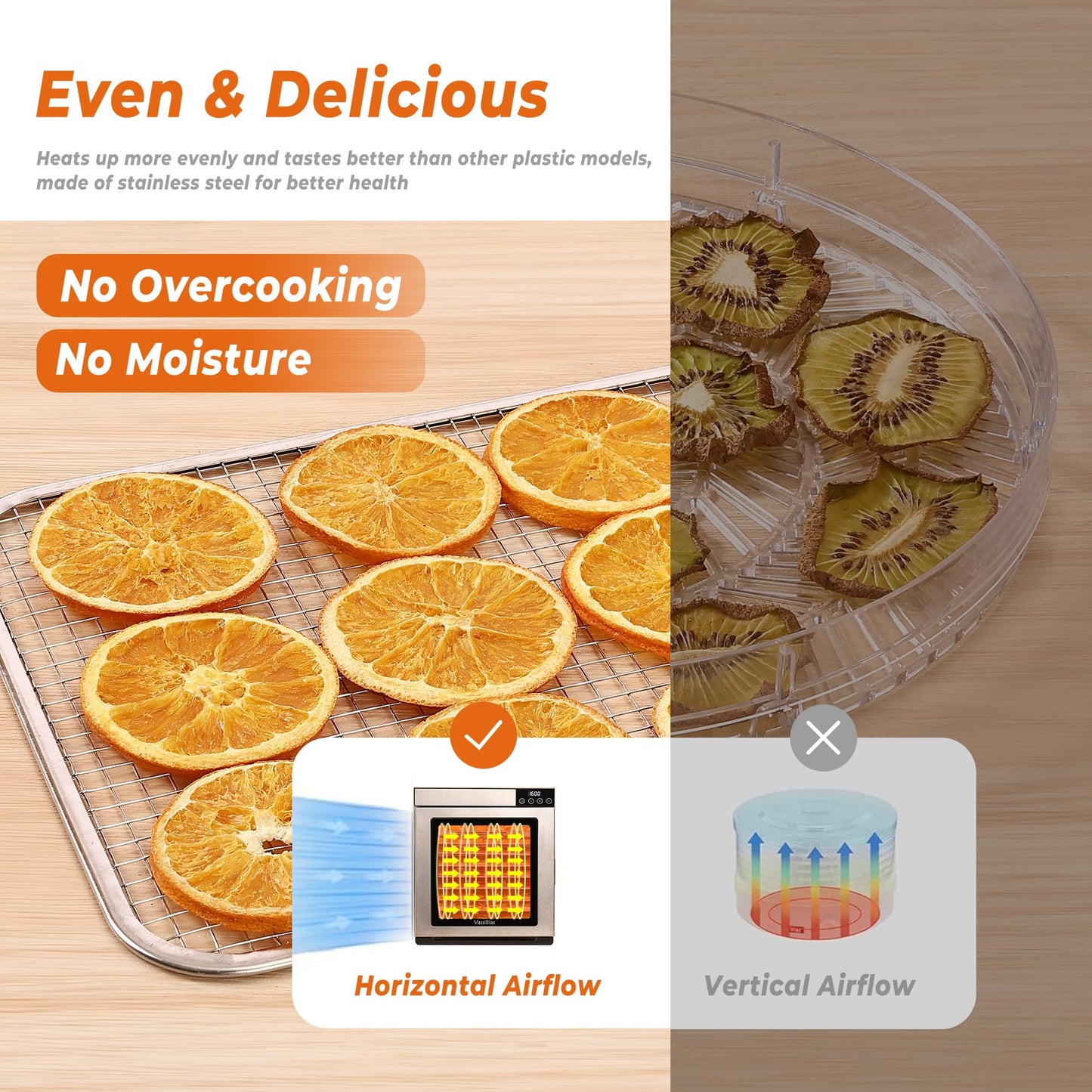 Stainless Steel Mini Food Dehydrator Dryer- 6 Stainless Steel Trays, Digital Adjustable Timer, 400W, 176°F, Temperature Control, for Jerky, Herb, Meat, Beef, Fruit and Pet Treats, Model 2016YJ, Silver vassillias