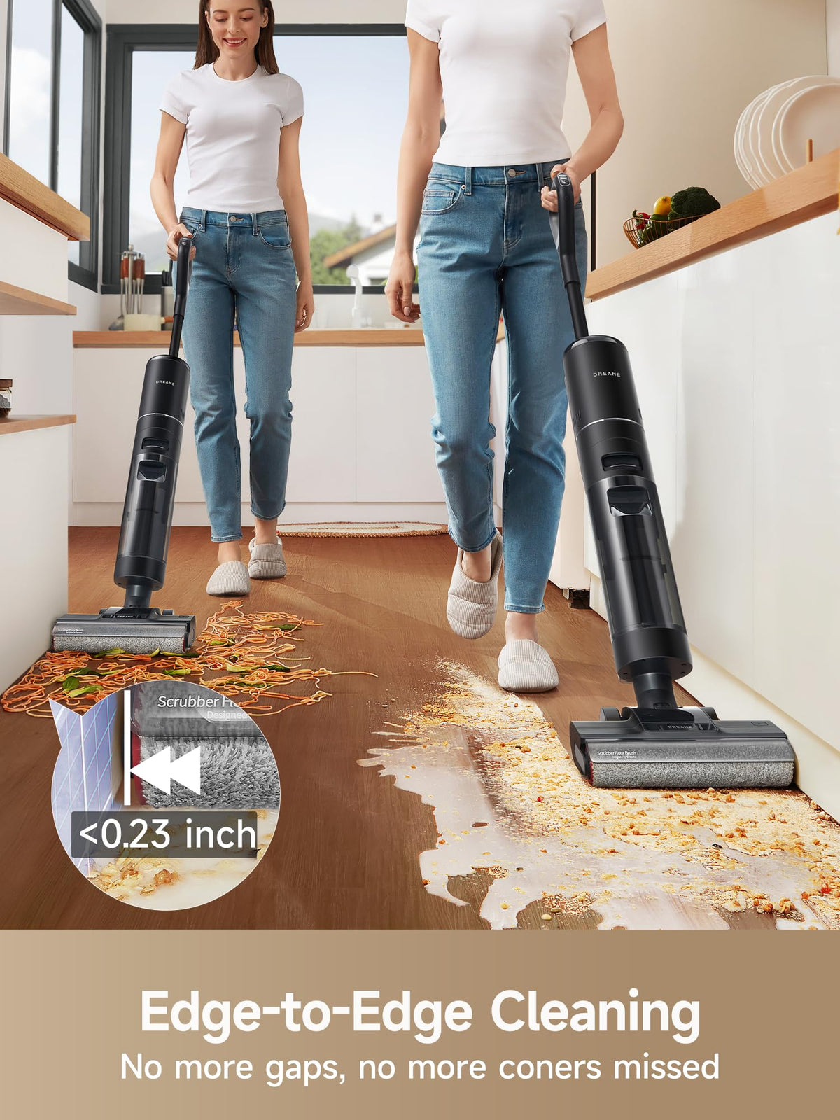 DREAME H12 PRO Vacuum Mop, Wet Dry Vacuum Cleaner for Hard Floor, Vacuum and Mop at The Same Time for Wet & Dry Messes, Auto Self-Cleaning, Edge to Edge Cleaning with Hot Air Drying dreame