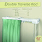 Heavy Duty Double Traverse Rod Center Open 120-240 inch White Rod Desyne