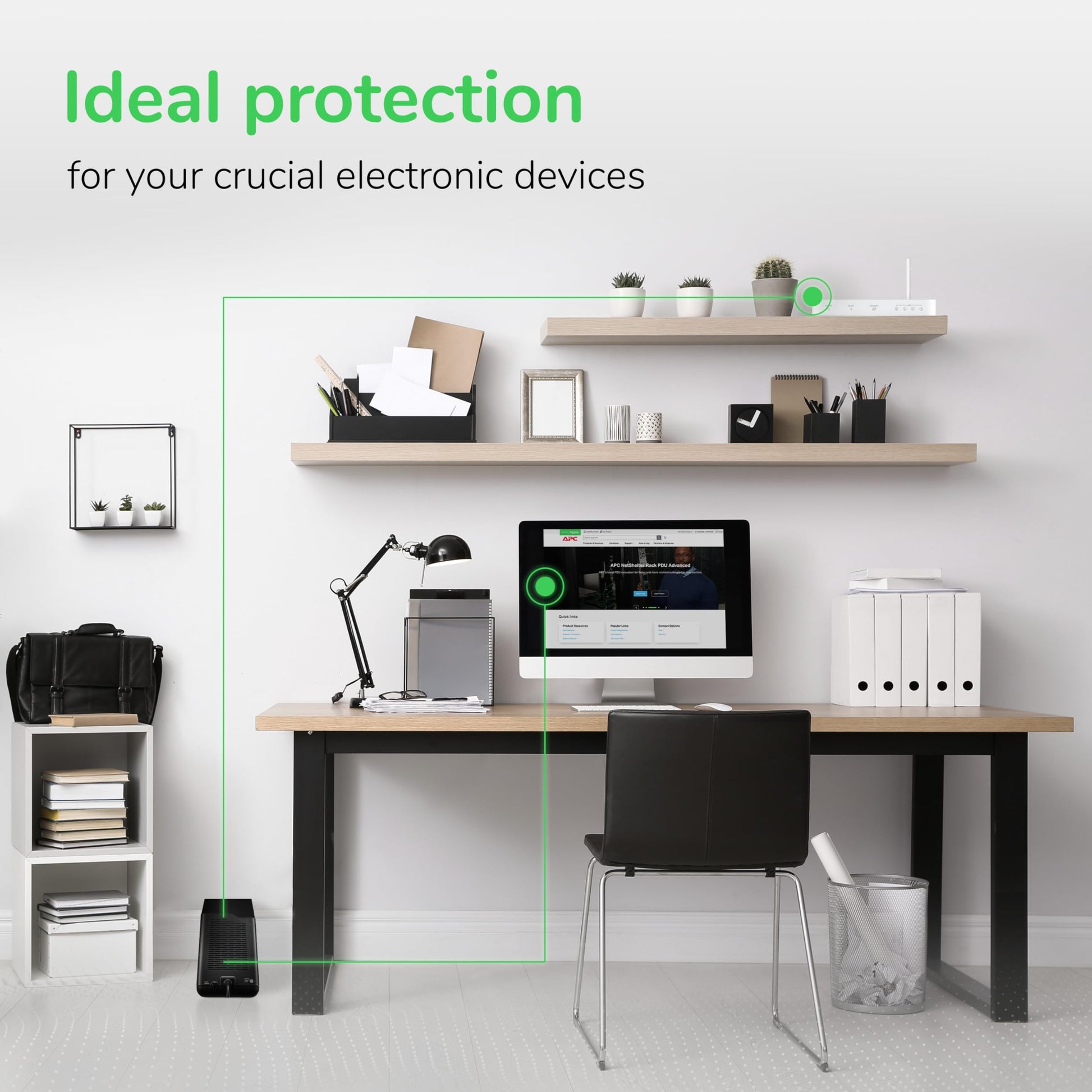 APC UPS 600VA/330W UPS Battery Backup for Computer, Router, NAS, BE600M1 APC