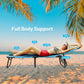 Giantex Outdoor Chaise Lounge Chair - Folding Beach Chair with 5 Adjustable Positions, Hole, Detachable Pillow, Hand Ropes, Lounger for Sunbathing, Poolside, Yard, Patio Lawn Chair ebuys