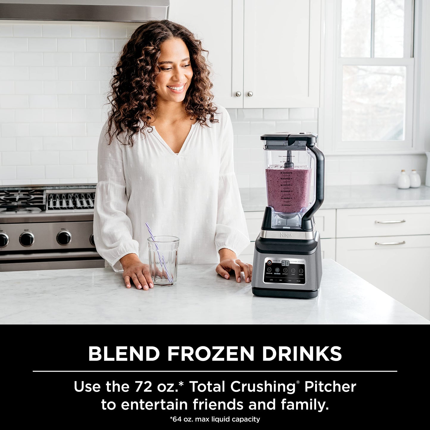 Ninja BN801 Professional Plus Kitchen System, 1400 WP, 5 Functions for Smoothies, Chopping, Dough & More with Auto IQ, 72-oz.* Blender Pitcher, 64-oz. Processor Bowl, (2) 24-oz. To-Go Cups, Grey Ninja