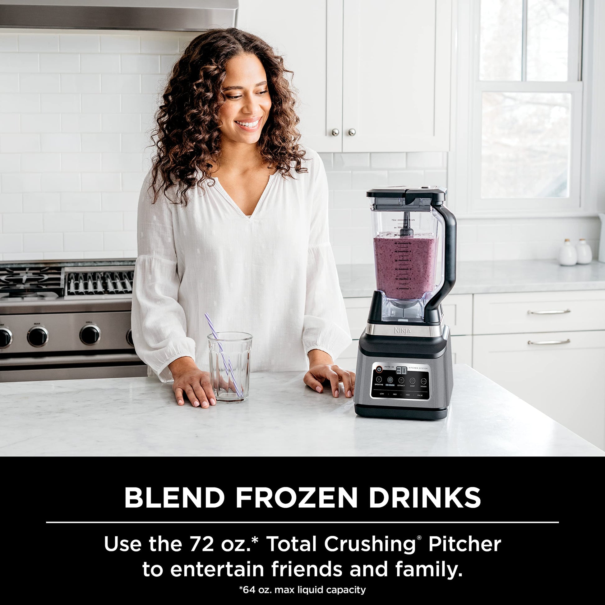 Ninja BN801 Professional Plus Kitchen System, 1400 WP, 5 Functions for Smoothies, Chopping, Dough & More with Auto IQ, 72-oz.* Blender Pitcher, 64-oz. Processor Bowl, (2) 24-oz. To-Go Cups, Grey Ninja