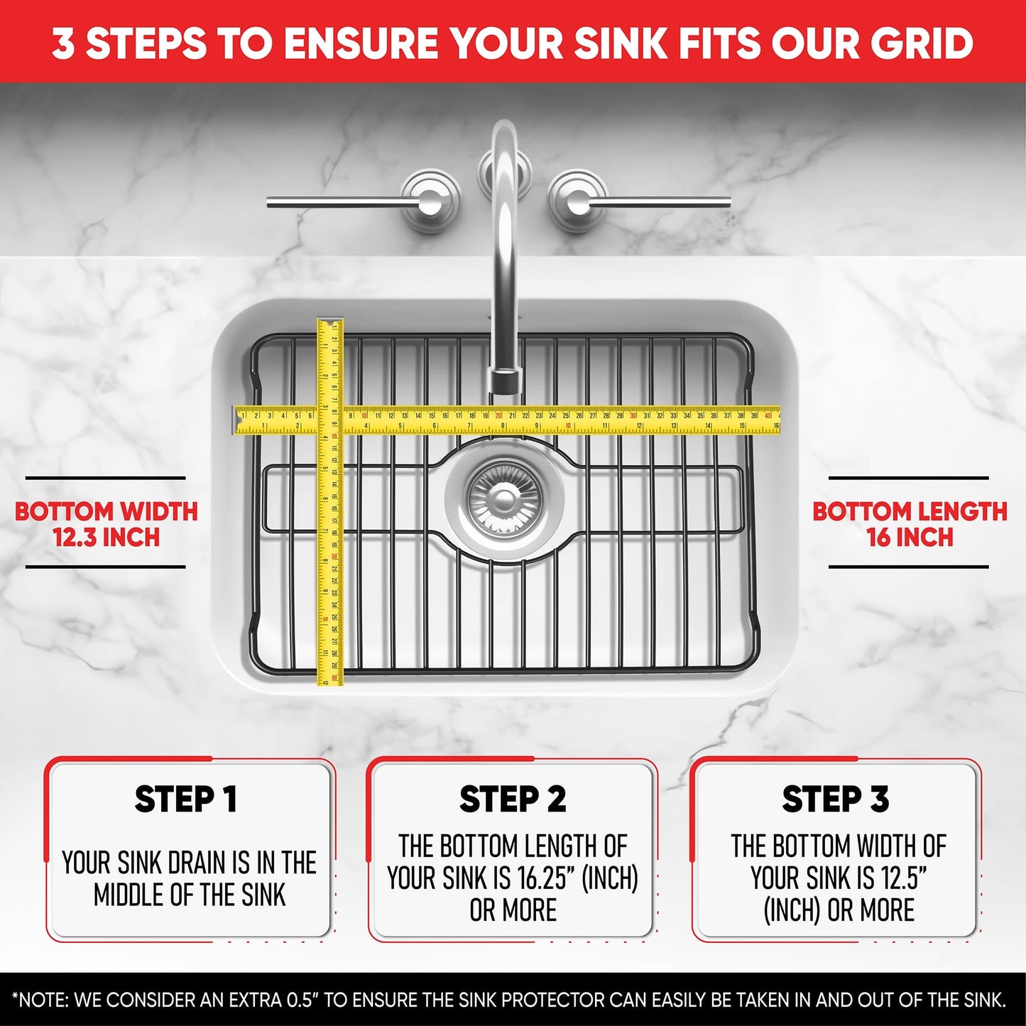 Better Houseware Sink Protector Prevents Scratches Sink Rack for Bottom of Sink Black Sink Mat Sink Protectors for Kitchen Sink Metal 16 x 12.3 x 1 Better Houseware