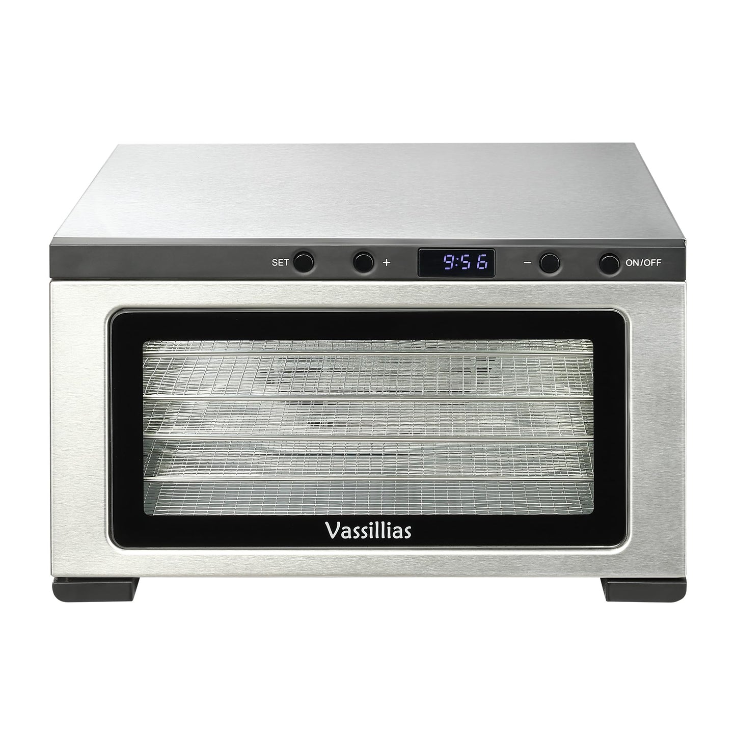 Stainless Steel Mini Food Dehydrator Dryer- 6 Stainless Steel Trays, Digital Adjustable Timer, 400W, 176°F, Temperature Control, for Jerky, Herb, Meat, Beef, Fruit and Pet Treats, Model 2016YJ, Silver vassillias