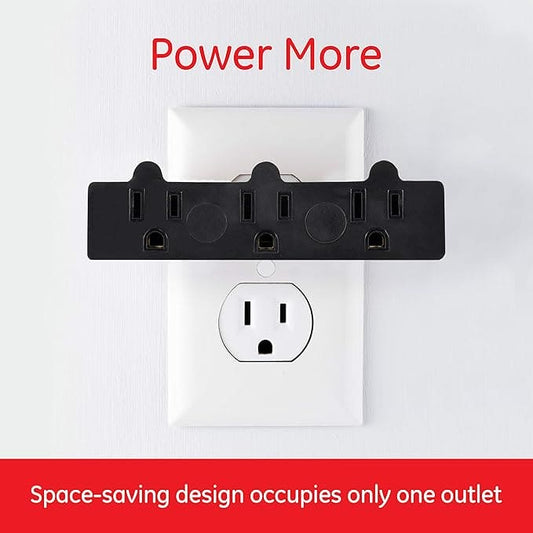 Powerlink 3 Outlet Adapter, 3-Prong Power Splitter,15A, 12V,1875W, 60Hz, Black, 1 Pack -JNCLJC40000011 MEGA