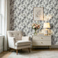 HelloWall Grey Botanical Wallpaper Peel and Stick Modern Farmhouse Wallpaper Gray Leaf French Grey White Flower Botanical Nature Minimalist Floral Watercolor Leaf Contact Paper Self Adhesive 17.5x80 HelloWall