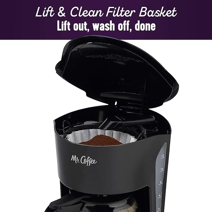 Mr. Coffee Café Maker Easy Measure 12 cup Programmable Coffee Maker - With a Large Permanent Basket, 4 Hours Freshness Indicator. Easy Color Coded Measuring System - 3195747 Argos Distributors