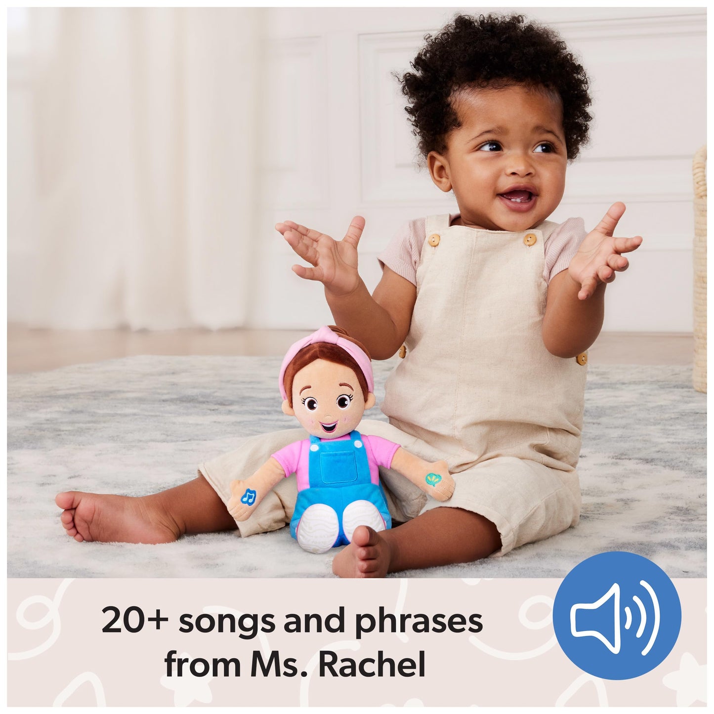 Ms. Rachel Official Speak & Sing Doll, 16” Tall Interactive Toy with 4 Songs & 16+ Phrases, Toddler Toys for Girls & Boys Ages 6 Months to 3+ Years. Ms. Rachel