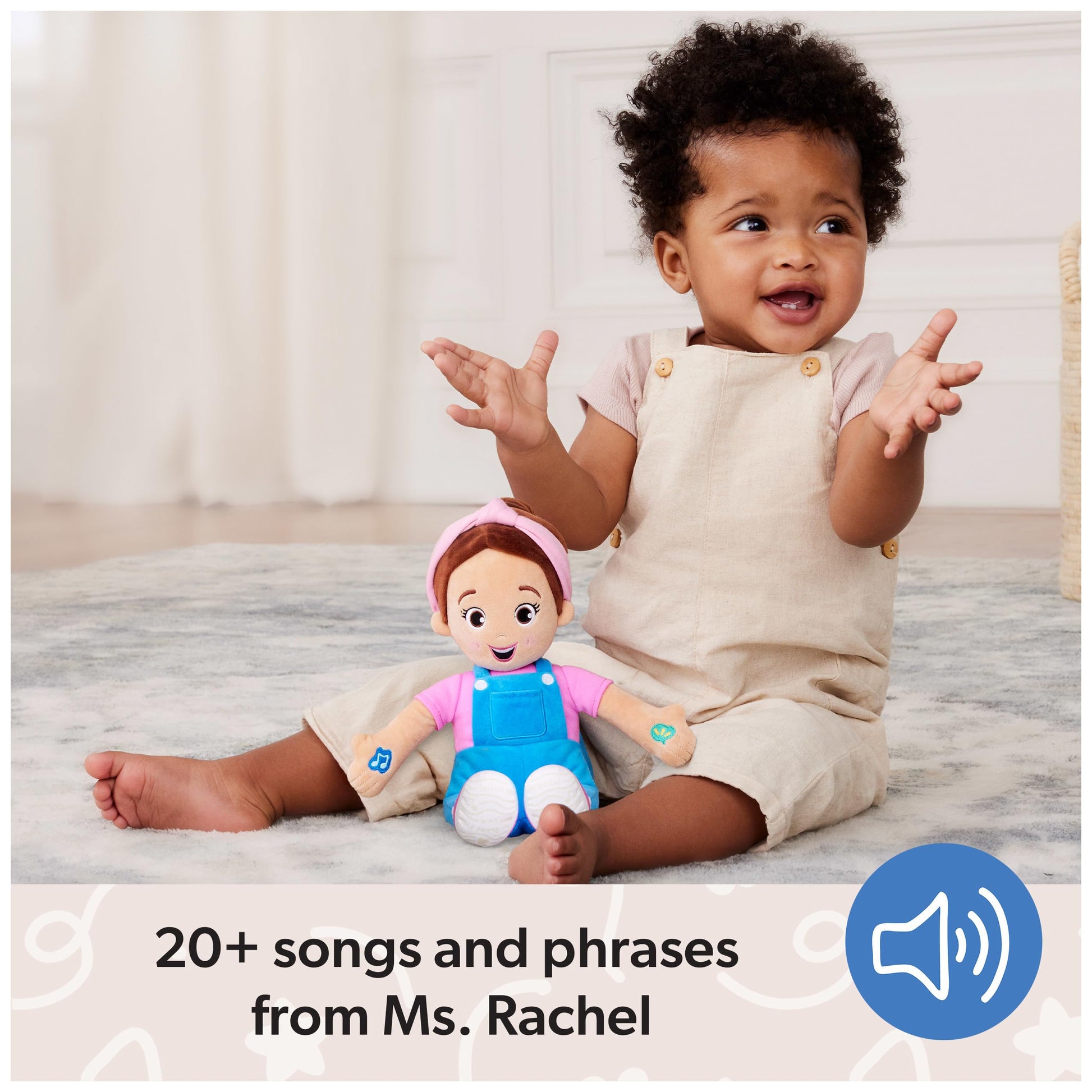 Ms. Rachel Official Speak & Sing Doll, 16” Tall Interactive Toy with 4 Songs & 16+ Phrases, Toddler Toys for Girls & Boys Ages 6 Months to 3+ Years. Ms. Rachel