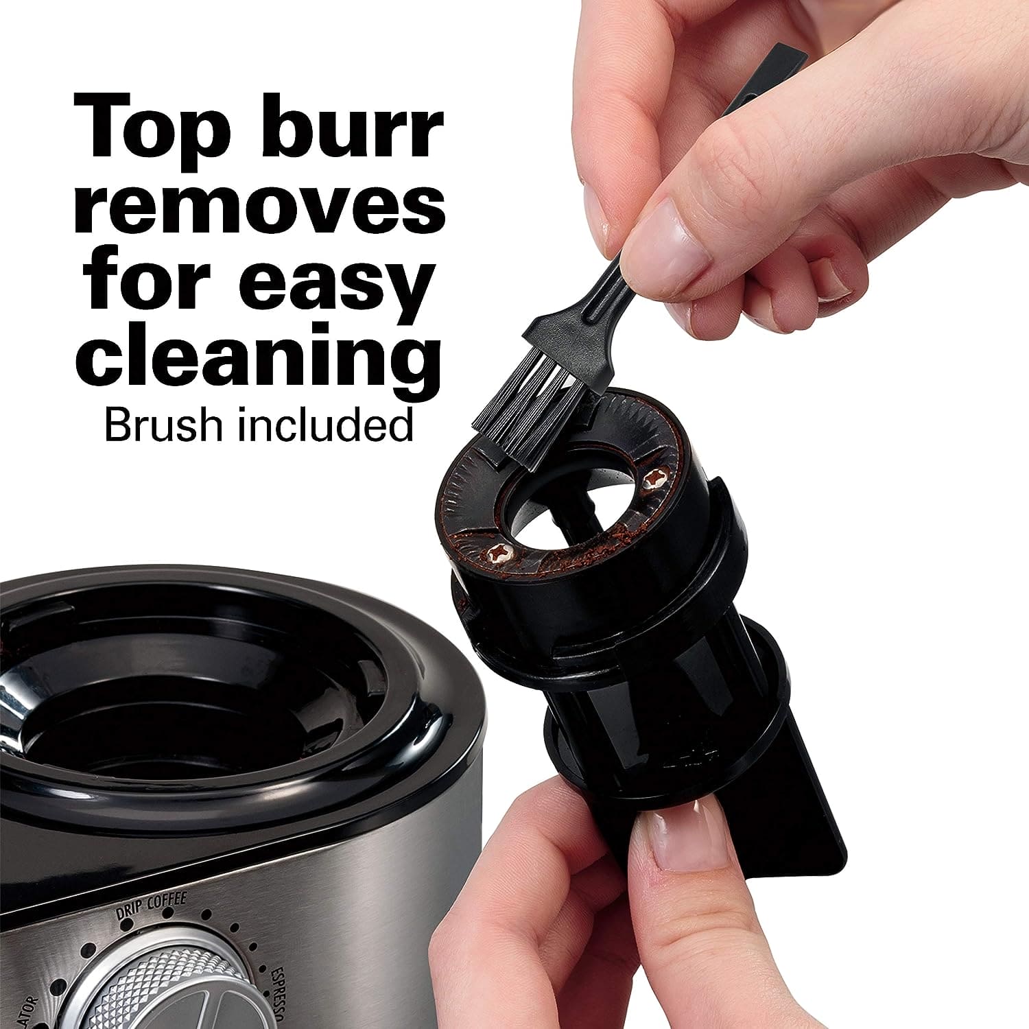 Hamilton Beach Electric Burr Coffee Grinder - Offers 18 grind settings from extra-fine to coarse with adjustable quantities from 2 to 14 cups of coffee. The large hopper holds 2 cups of whole coffee beans - 80385 Argos Distributors