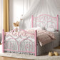 VECELO Twin Size Bed Frame with Headboard and Footboard, Heavy Duty Metal Slat Support, Platform Mattress Foundation, No Box Spring Needed, Easy Assembly, Pink VECELO