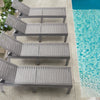 Nestl Patio Chairs - Waterproof Outdoor Chaise Lounge Chair, Set of 4 Adjustable Lawn Chairs, Lightweight Grey Chaise Lounge Outdoor