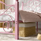 VECELO Twin Size Bed Frame with Headboard and Footboard, Heavy Duty Metal Slat Support, Platform Mattress Foundation, No Box Spring Needed, Easy Assembly, Pink VECELO