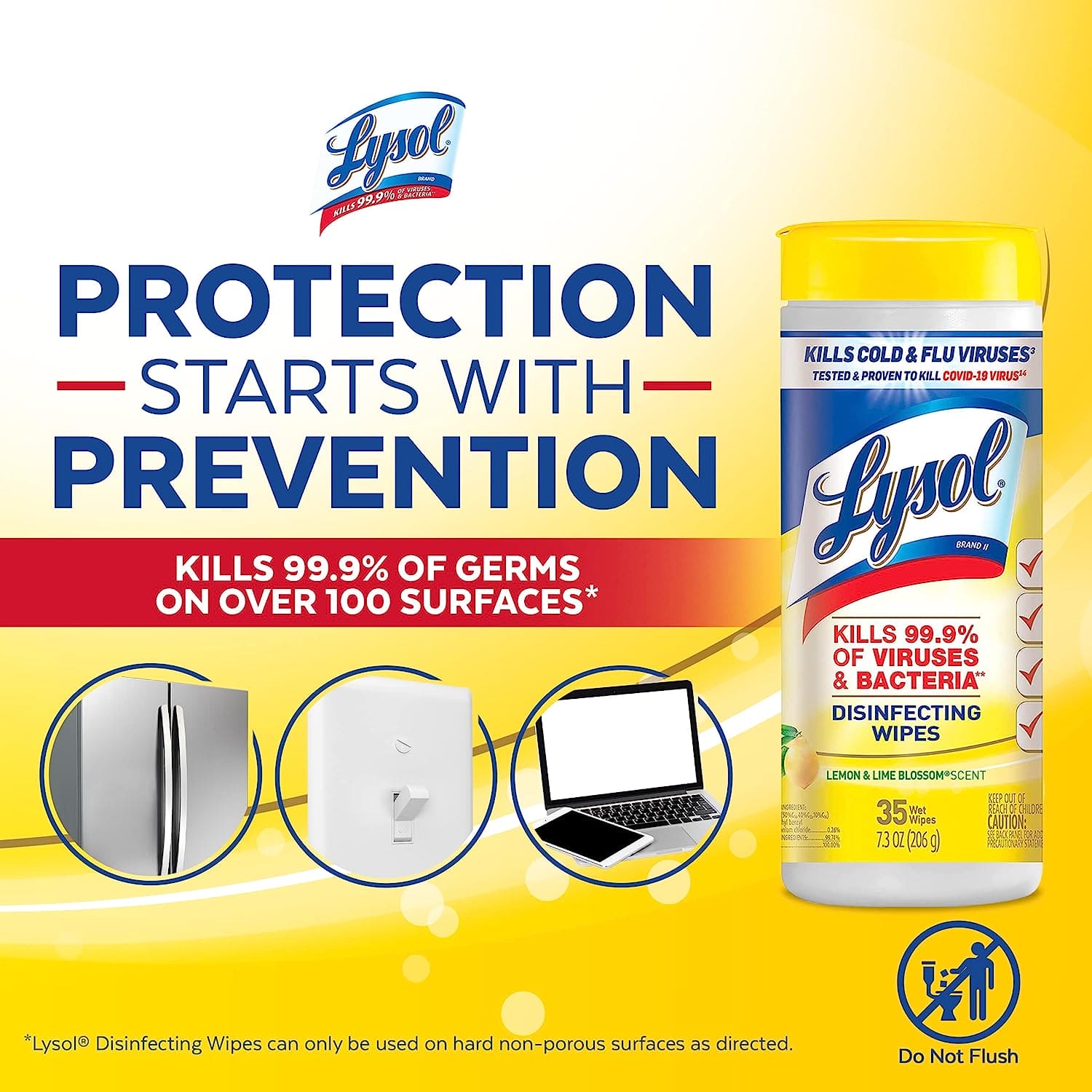 Lysol Disinfectant Wipes, For Disinfecting, Deodorizing, and Cleaning, Lemon & Lime Blossom, 35ct - 01920081145 Pie's Variety Store