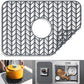 Silicone sink mat protectors for Kitchen12”13”16”18”19”24”26”28”29”.JIUBAR Kitchen Sink Protector Grid for Farmhouse Stainless Steel accessory with Center Drain.(18.2''x 12.5''Grey) JIUBAR