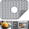 Silicone sink mat protectors for Kitchen12”13”16”18”19”24”26”28”29”.JIUBAR Kitchen Sink Protector Grid for Farmhouse Stainless Steel accessory with Center Drain.(18.2''x 12.5''Grey)