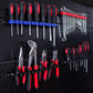 CASOMAN 4 pcs Screwdriver Organizer and Wrench Organizer, Hand Tool Holder, Plastic Rail Wrench Hanger with Clips CASOMAN