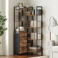 YATINEY Corner Bookshelf, 7 Tier L-Shaped Bookcase with 3 Drawers, Storage Corner Shelf, Freestanding Tall Display Shelf, Industrial Style, for Living Room, Home Office, Rustic Brown and Black SJ10BR YATINEY