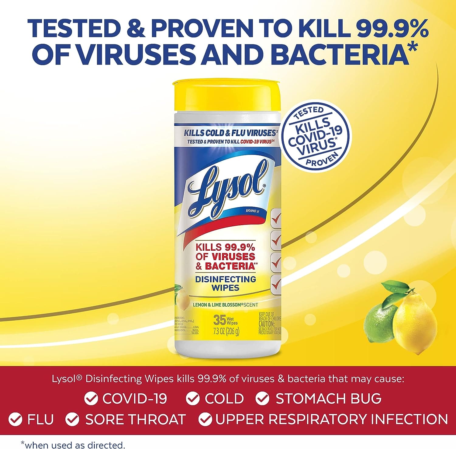 Lysol Disinfectant Wipes, For Disinfecting, Deodorizing, and Cleaning, Lemon & Lime Blossom, 35ct - 01920081145 Pie's Variety Store