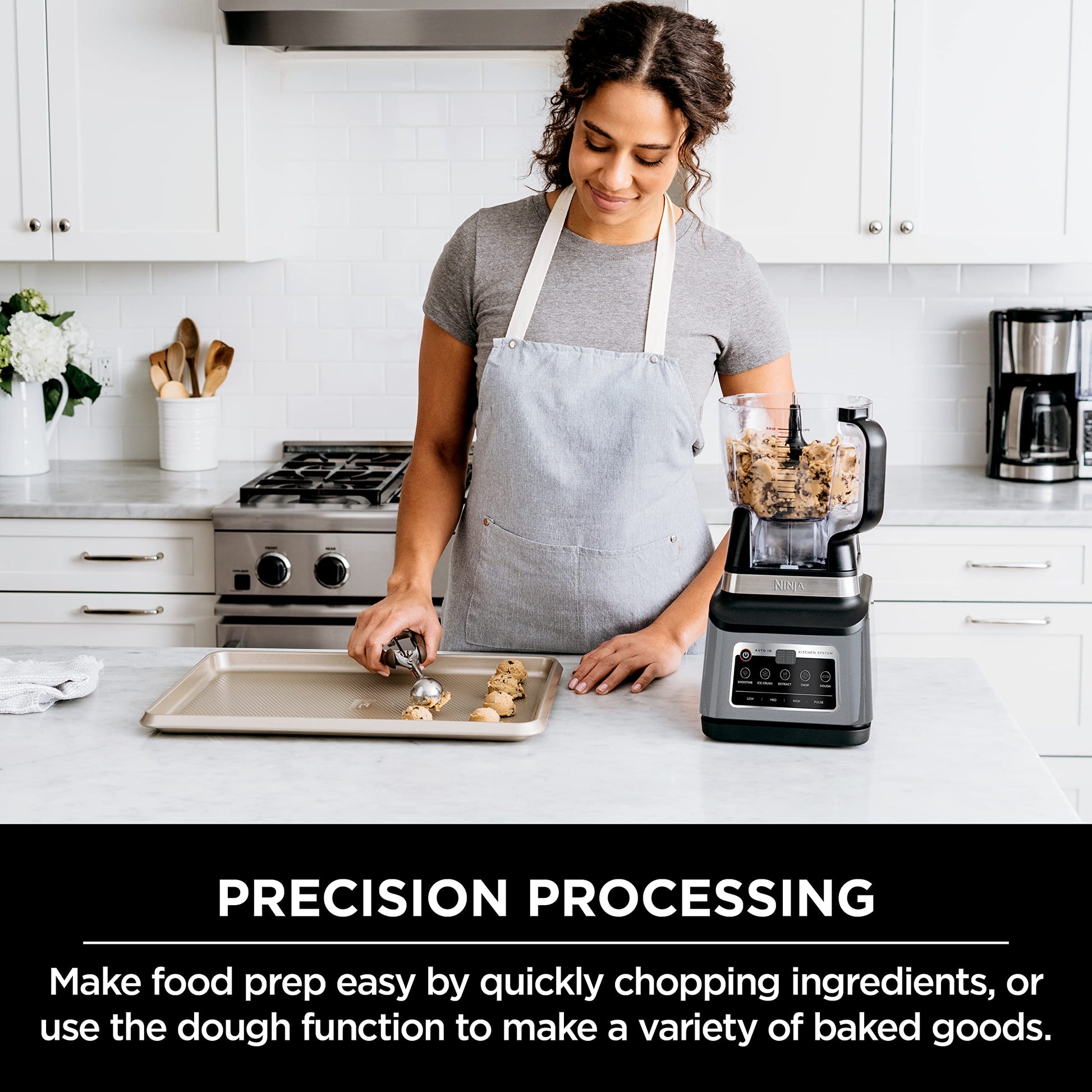 Ninja BN801 Professional Plus Kitchen System, 1400 WP, 5 Functions for Smoothies, Chopping, Dough & More with Auto IQ, 72-oz.* Blender Pitcher, 64-oz. Processor Bowl, (2) 24-oz. To-Go Cups, Grey Ninja