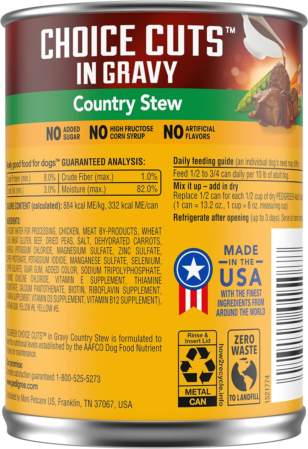 PEDIGREE CHOICE CUTS ADULT WET DOG FOOD COUNTRY STEW 375G - PCCCS375 Pie's Variety Store