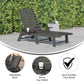 Flash Furniture Monterey Adjustable Adirondack Lounger with Cup Holder- All-Weather Indoor/Outdoor HDPE Lounge Chair, Gray ebuys