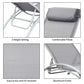 Outdoor Patio Lounge Chairs Aluminum Pool Chaise Lounges Adjustable for All Weather for Beach Backyard（2-Pack Gray ebuys