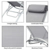 Outdoor Patio Lounge Chairs Aluminum Pool Chaise Lounges Adjustable for All Weather for Beach Backyard（2-Pack Gray