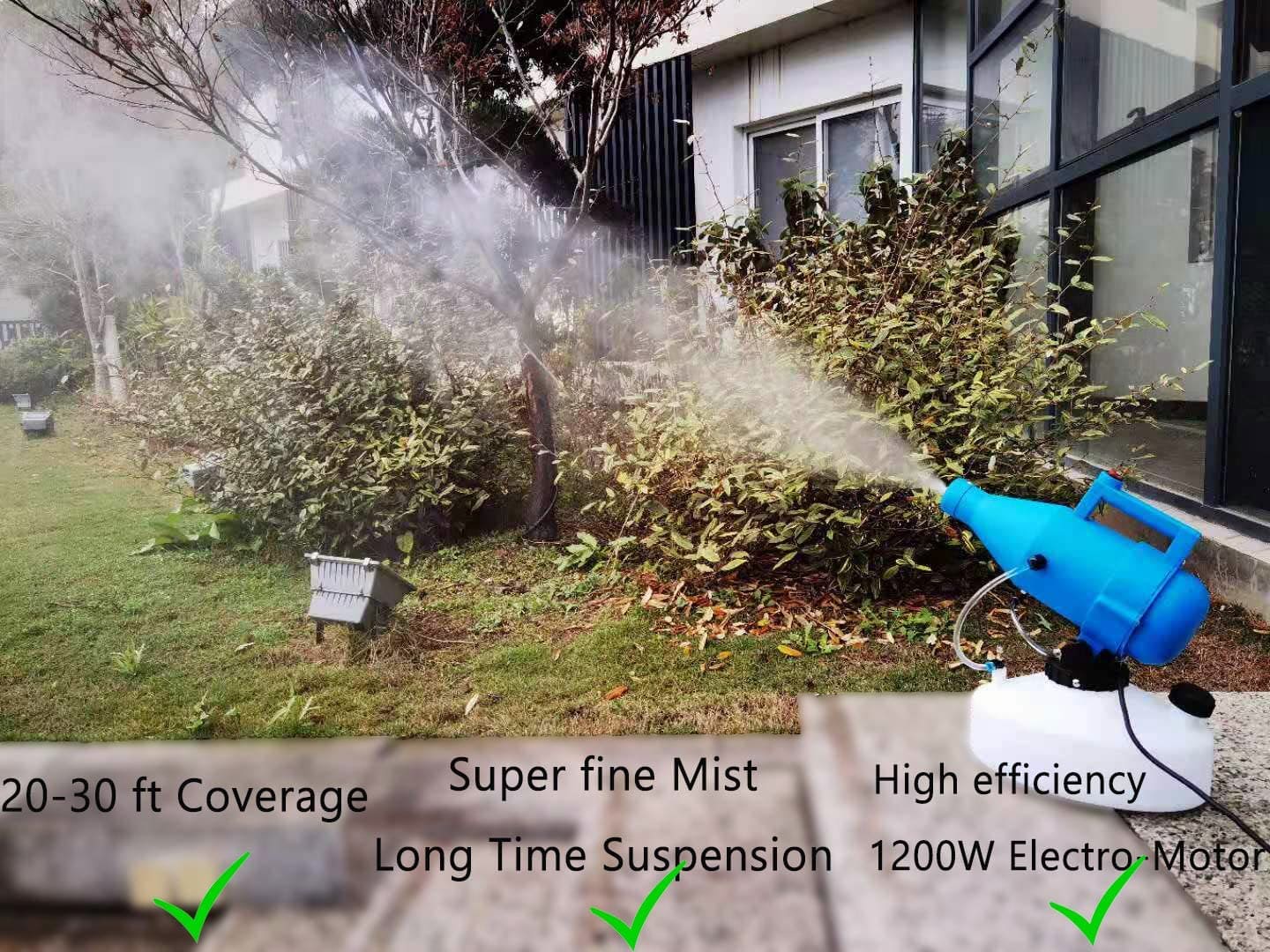 4.5L (1.2 Gallon) Electric ULV Portable Fogger Sprayer Machine Cold Fogger Machine Spraying Distance 30ft for Home,Hotel,Church,School,Yard Konideke
