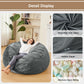 Bean Bag Chairs for Adults - 3' Memory Foam Furniture BeanBag Chair - Kids/Teens Sofa with Soft Micro Fiber Cover - Round Fluffy Couch for Living Room Bedroom College Dorm - 3 ft, Grey ebuys