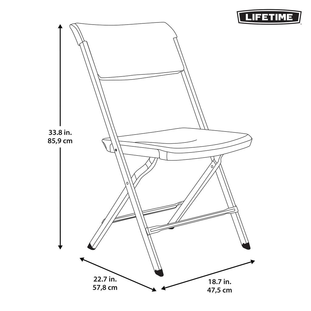Lifetime Ergonomic Portable Folding Chair 85.85 cm x 57.65 cm x 47.5 cm / 33.8" x 22.7" x 18.7" ebuystt