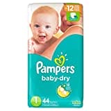 PAMPERS BABY DRY SIZE 1 44CT - PBDS1 Pie's Variety Store