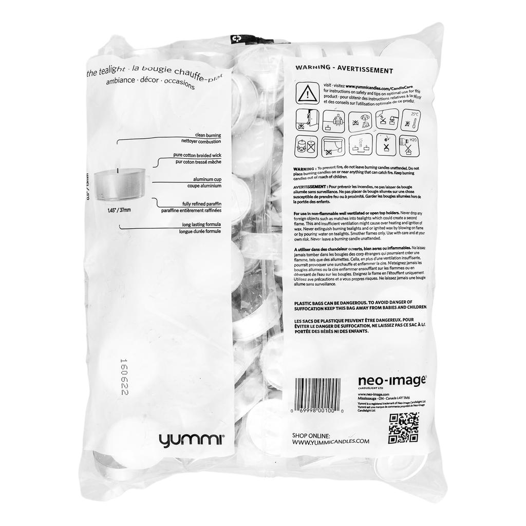 Yummi Unscented Tealights 100 Units- 6991 Ebuystt