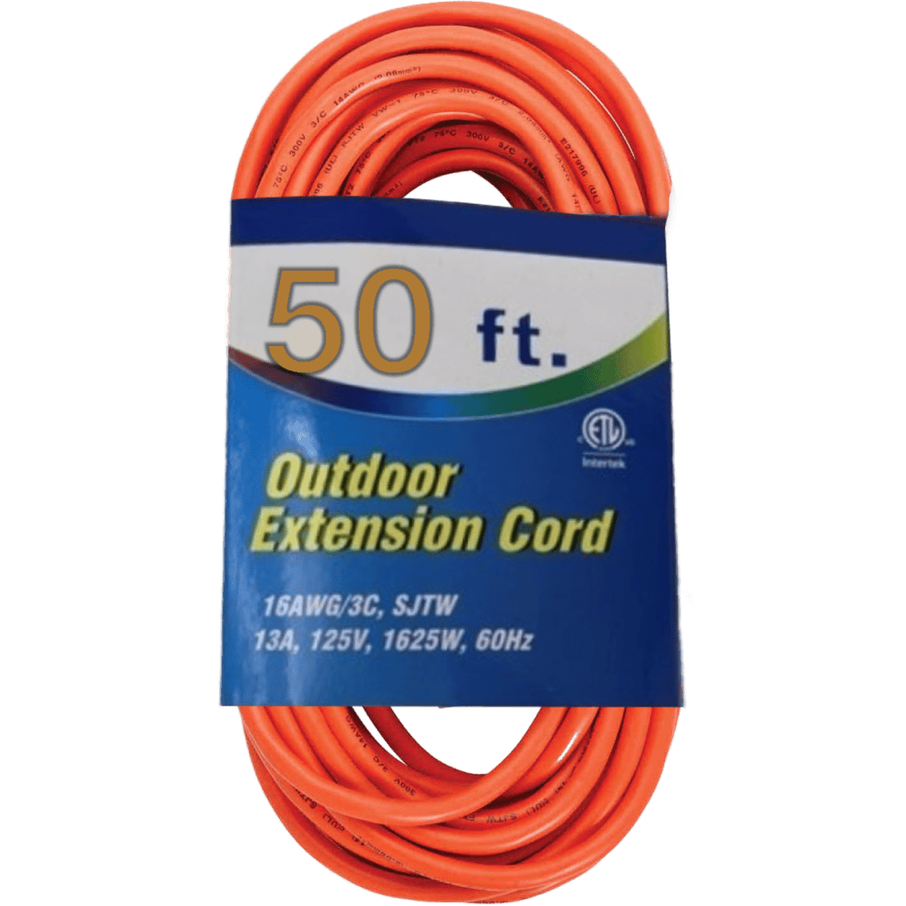 POWERLINK EXTENSION CORD OUTDOOR 15FT - W/ETL, SLEEVE, ORANGE, 16AWG /3C, SJTW-13AMP, 125V, 1625W 60HZ - MC009 MEGA