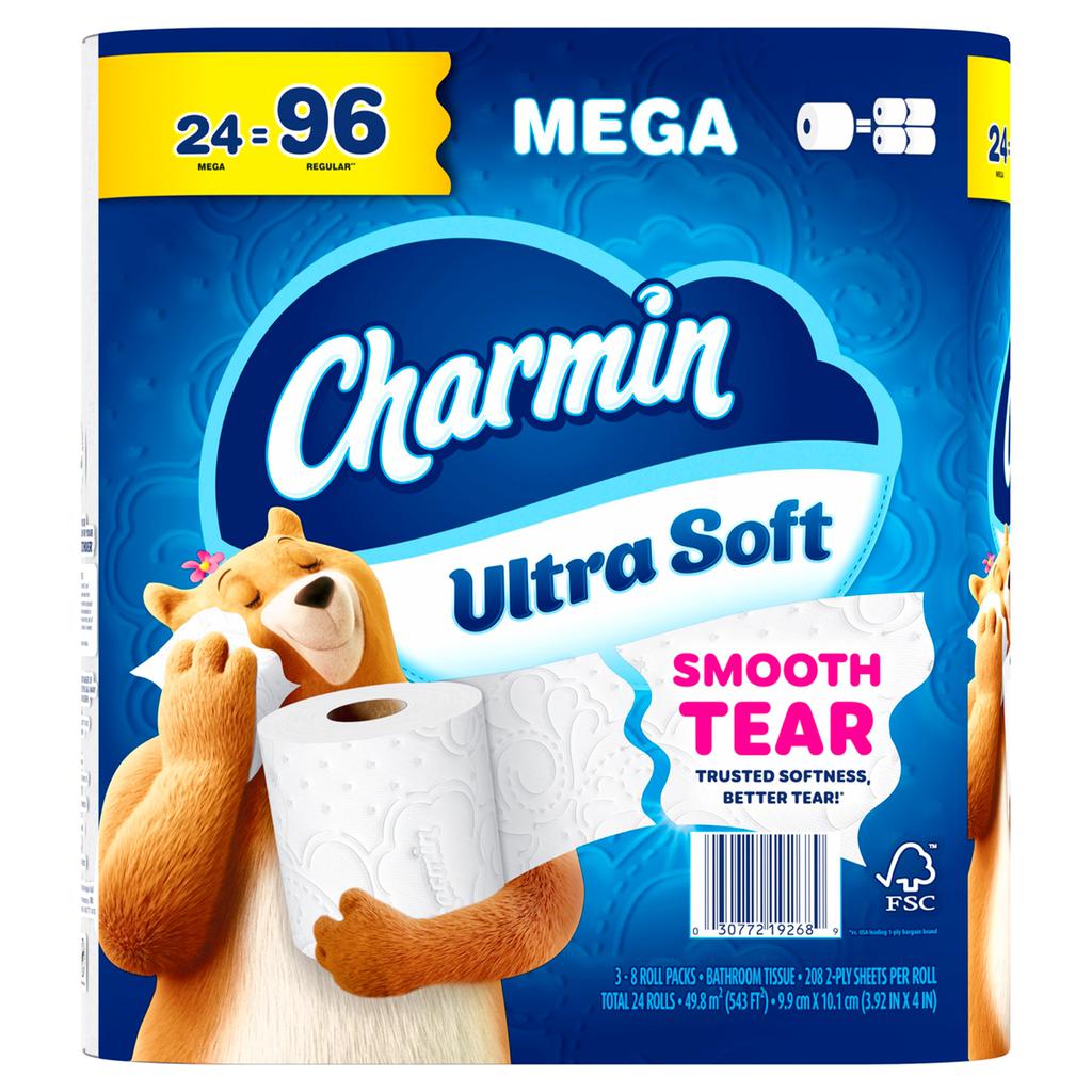 Charmin Ultra Soft Toilet Paper 18 Rolls / 244 Sheets More convenient, more value, and all in this all in a longer-lasting roll, so you can change the roll less often-438680 Hannah's Variety Store
