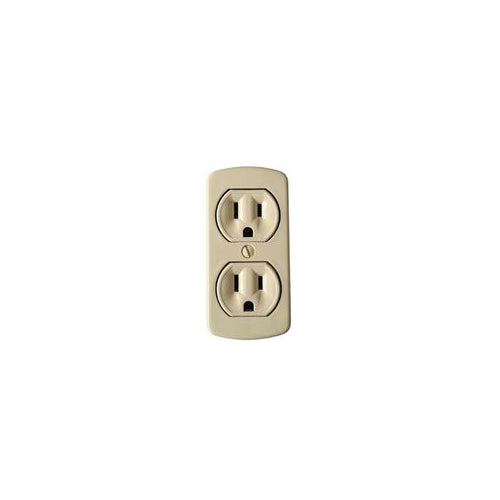 Prime Distributors Global LLC Ivory, Suface Grounding  Duplex Plastic Receptacle MEGA
