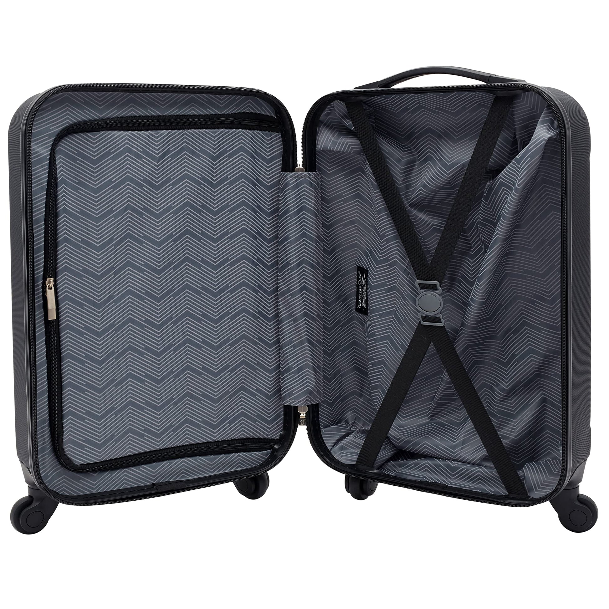 Travelers Club Cosmo Hardside Spinner Luggage, Black, Carry-On 20-Inch Travelers Club