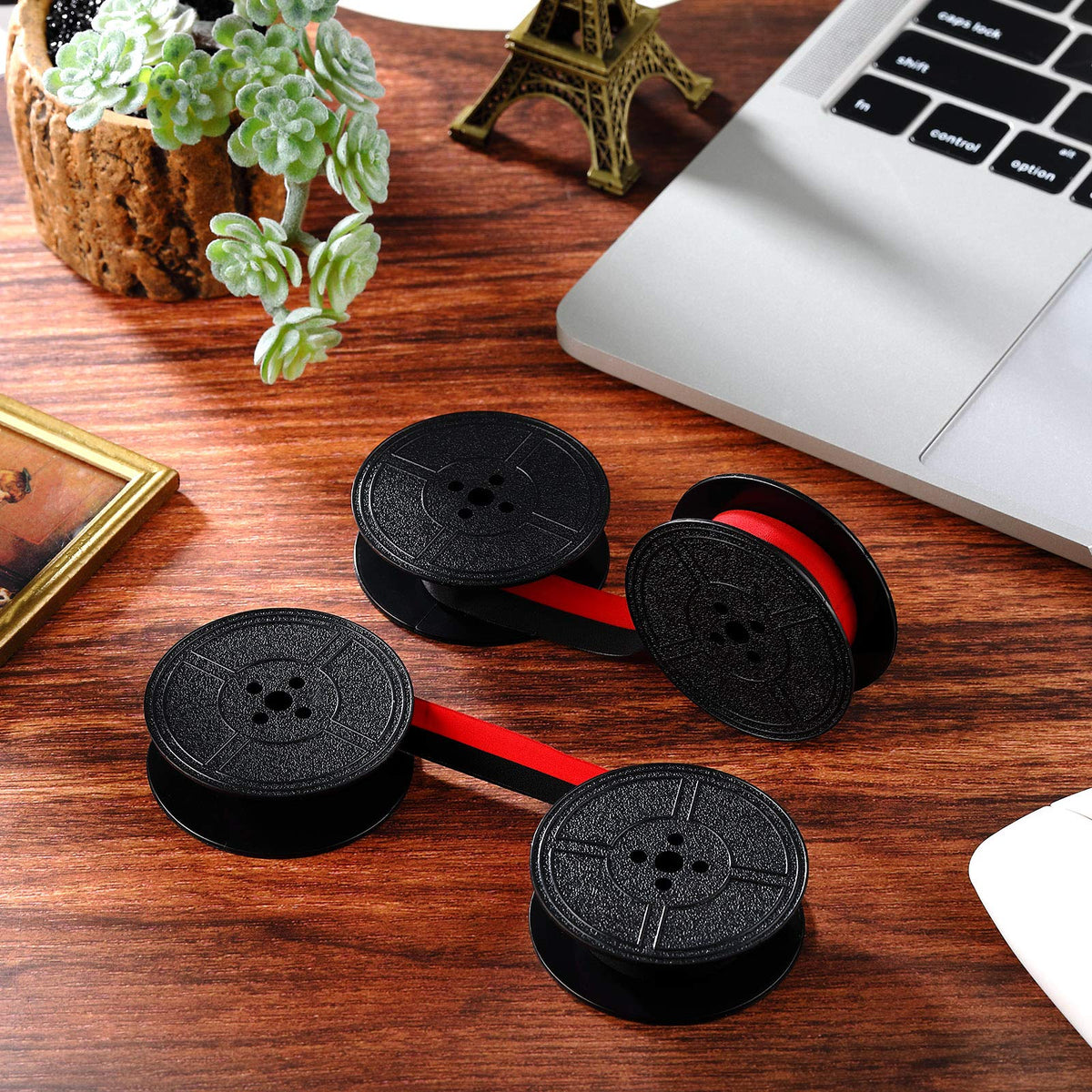 Tenare 4 Pairs Universal Typewriter Ribbon, Calculator Ribbon, Red, Black Tenare