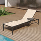 EAST OAK Outdoor Chaise Lounge, Aluminum Patio Lounge Chair with Side Table, Adjustable Lounge Chairs for Outside Reclining Chair 5 Positions for Patio, Beach, Yard, Pool, Lawn ebuys