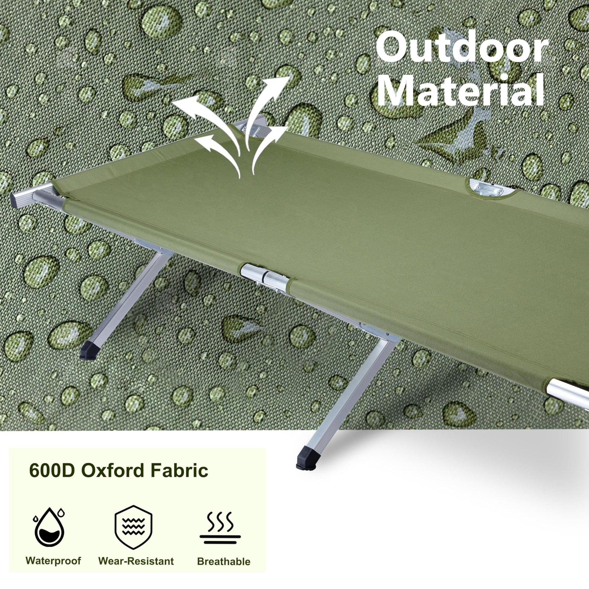 Outvita Folding Camping Cot, Sleeping Bed with Carry Bag, Lightweight Portable Cots for Travel, Fishing, Hiking and Outdoor Activities ebuys
