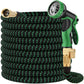 100 FT Expandable Garden Hose -with 10 Patterns Nozzle, No Kink Lightweight Flexible Hose with 3/4" Solid Fittings and 4-Layer Latex Core - 100 ft Retractable Stretch Car Washing Pipe Artistan