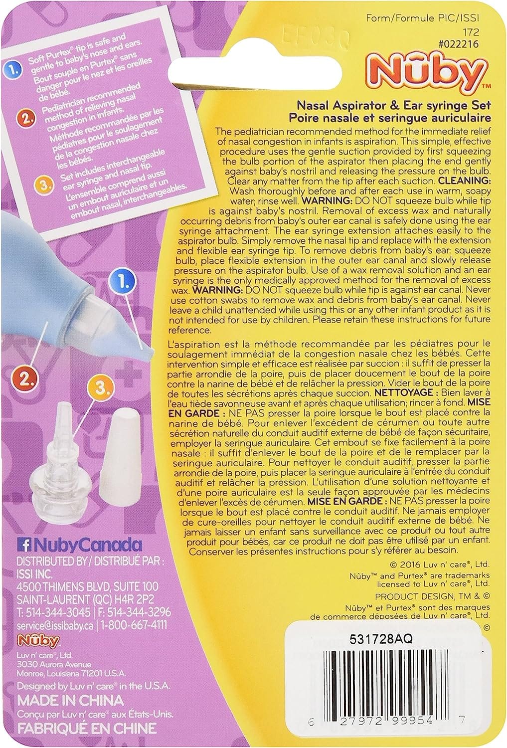 Nuby Medical Nasal Aspirator And Ear Syringe Set - 04852600172 Pie's Variety Store