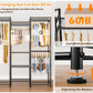 HOMIDEC Wardrobe Closet, 4 Hanging Spaces Portable Clothes Rack,Free Standing Closet Organizer and Storage System with Hanging Rods,Clothing Rack Suitable for Cloakroom,Bedroom,Entrances,etc.Black HOMIDEC