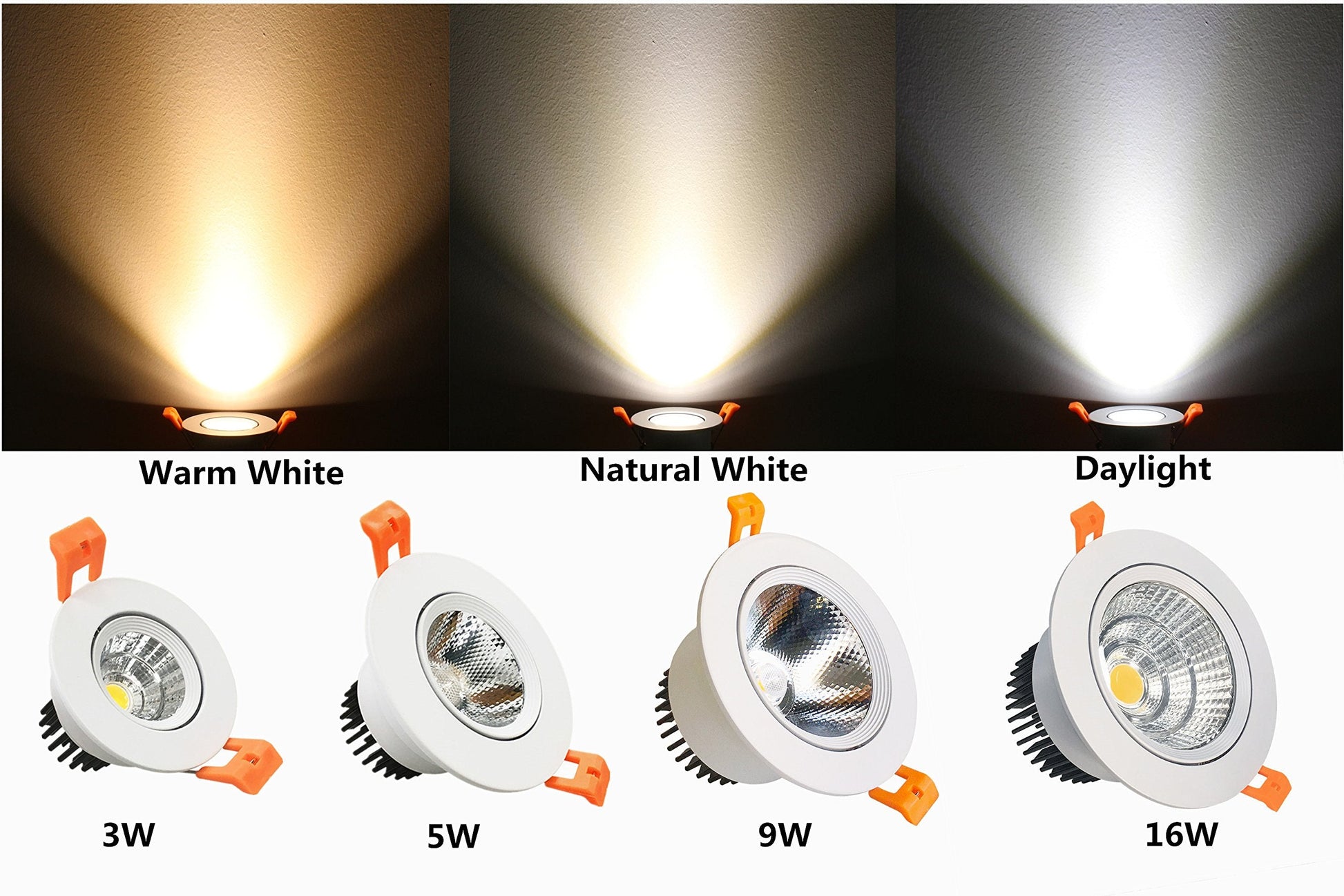 LightingWill 2inch LED Dimmable Downlight, 3W COB Recessed Ceiling Light, Daylight White 5500K-6000K, CRI80, 25W 220LM Halogen Bulbs Equivalent, White (10 Pack) LightingWill