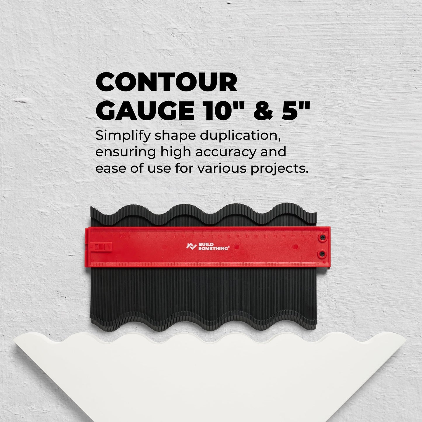 BUILDSOMETHING Contour Gauge 10" & 5" - Adjustable Profile Gauges for Flooring, Siding, Tile & More - Premium Carpentry Tools - 2 Pack BUILDSOMETHING