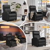 Yaheetech Recliner Chair PU Leather Recliner Sofa Home Theater Seating with Lumbar Support Overstuffed High-Density Sponge Push Back Recliners Armchair for Living Room