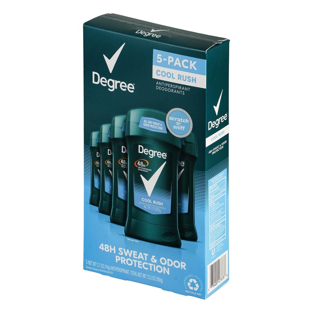 Degree Cool Rush Deodorant 5 Units / 2.7 oz / Cool Rush scented deodorant for men. Prevents sweat. Designed for sports. Invigorating fragrance. / 29284 dayana sifontes