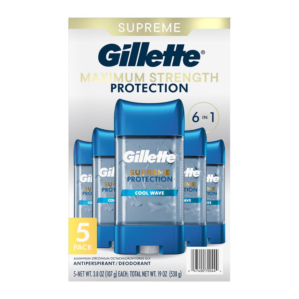 Gillette Supreme Protection Gel Deodorant 5 Units / 107 mL / 3.8 oz-507782 ebuystt