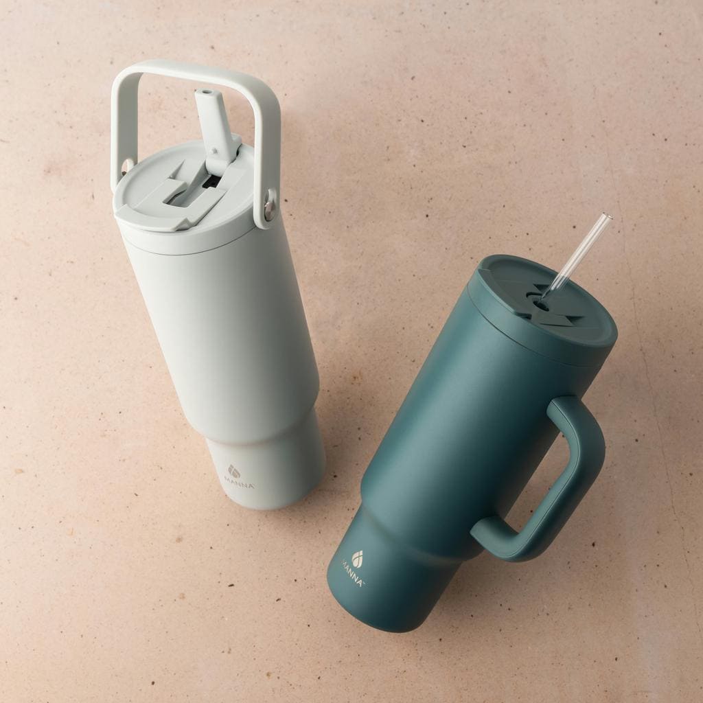 Manna Stainless Steel Beverage Tumblers Set 2 Pieces- 40 oz -484875-0196557270604 ebuystt